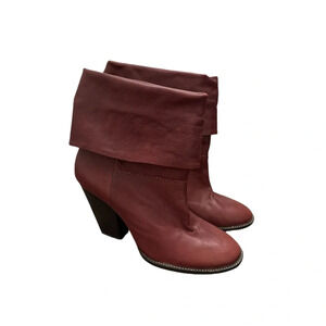 Vince Camuto Brass Brown Leather Fold Over Boots